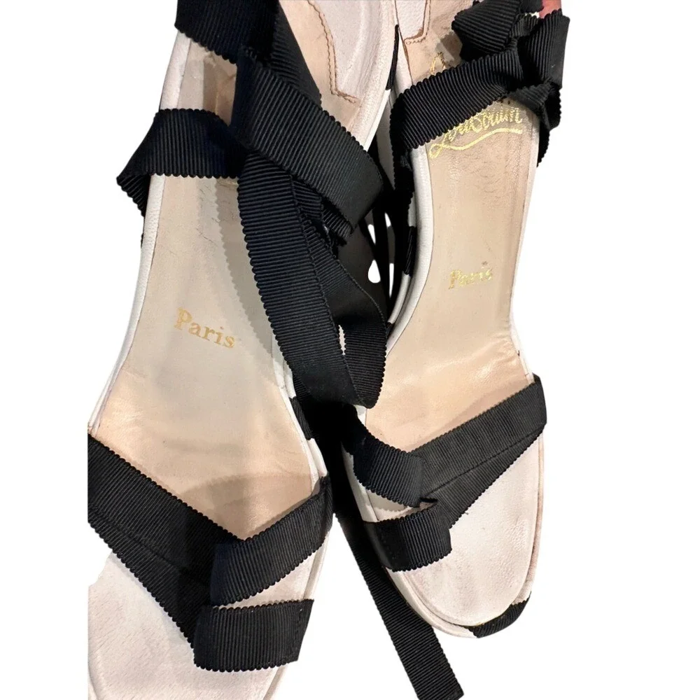 Christian Louboutin‎ Black Ribbon Sandals 38.5eu 8.5
